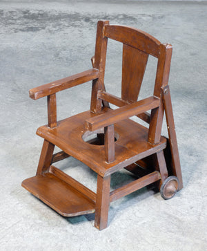 seggiolino vasino bambini legno noce seggiolone tavolino epoca 1800 antico