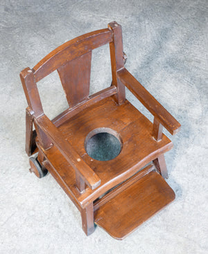 seggiolino vasino bambini legno noce seggiolone tavolino epoca 1800 antico