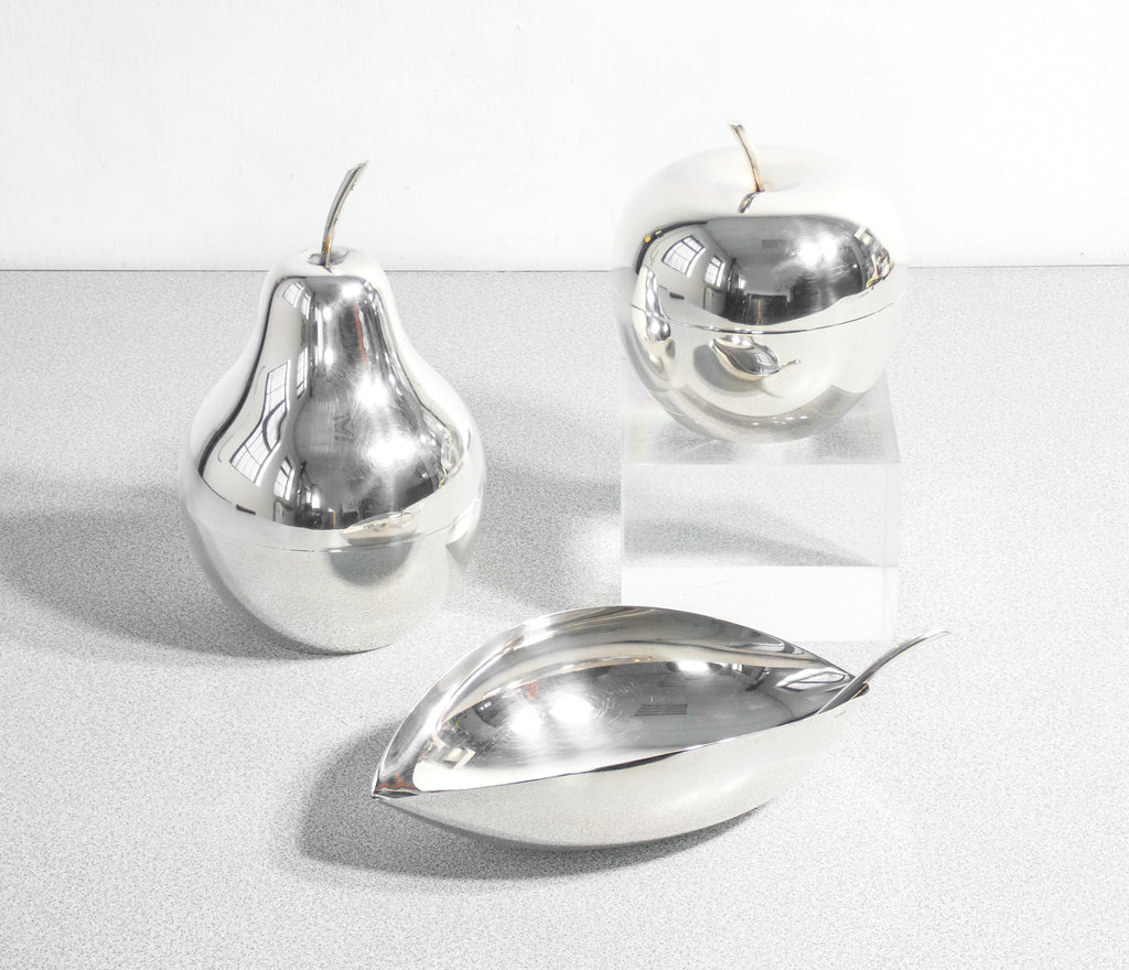 set 3 vaso contenitore christofle coll gallia placcato argento silverplate