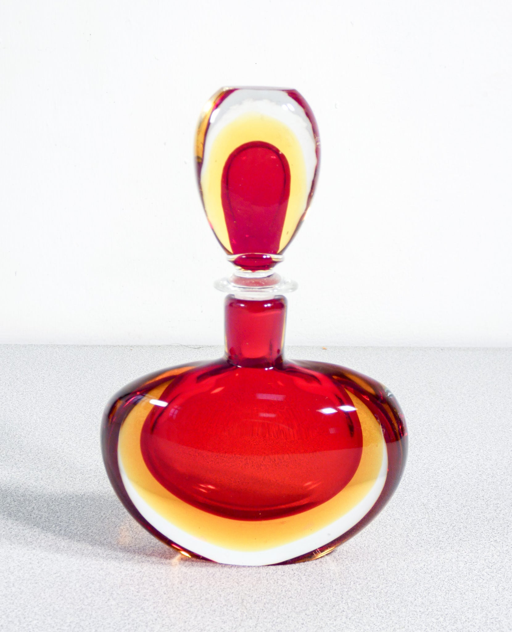 set 5 vasi ampolle vetro soffiato murano sommerso design stile flavio poli