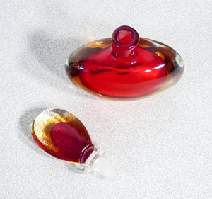 set 5 vasi ampolle vetro soffiato murano sommerso design stile flavio poli