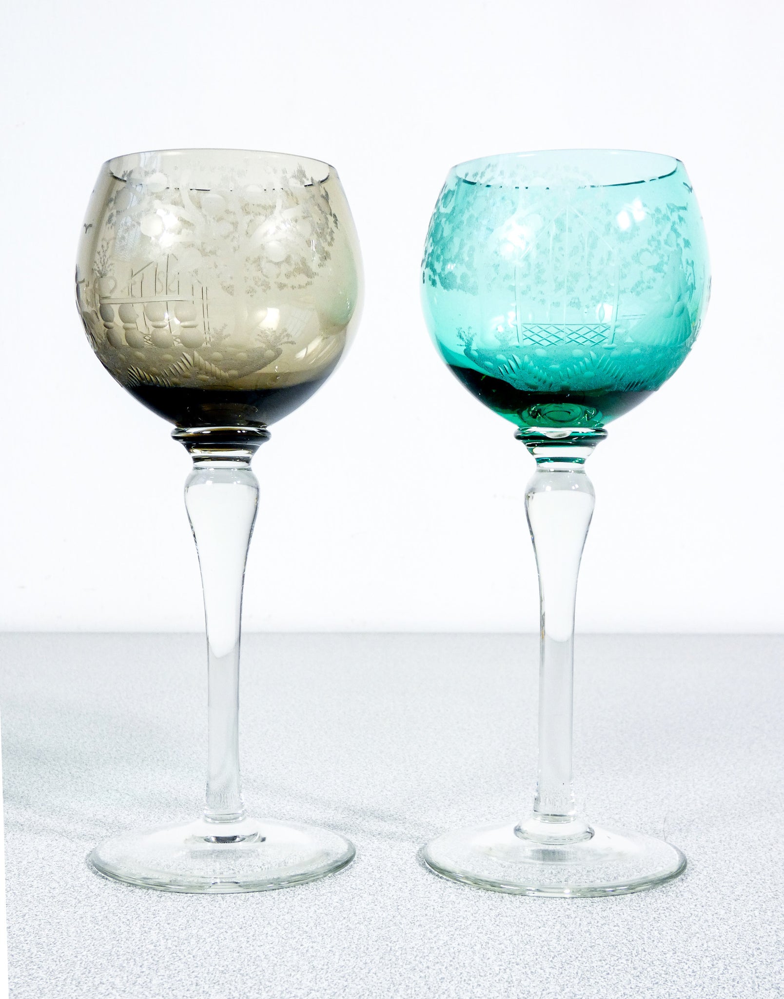 set 6 calici cristallo policromo molato colorato bohemia bicchieri crystal
