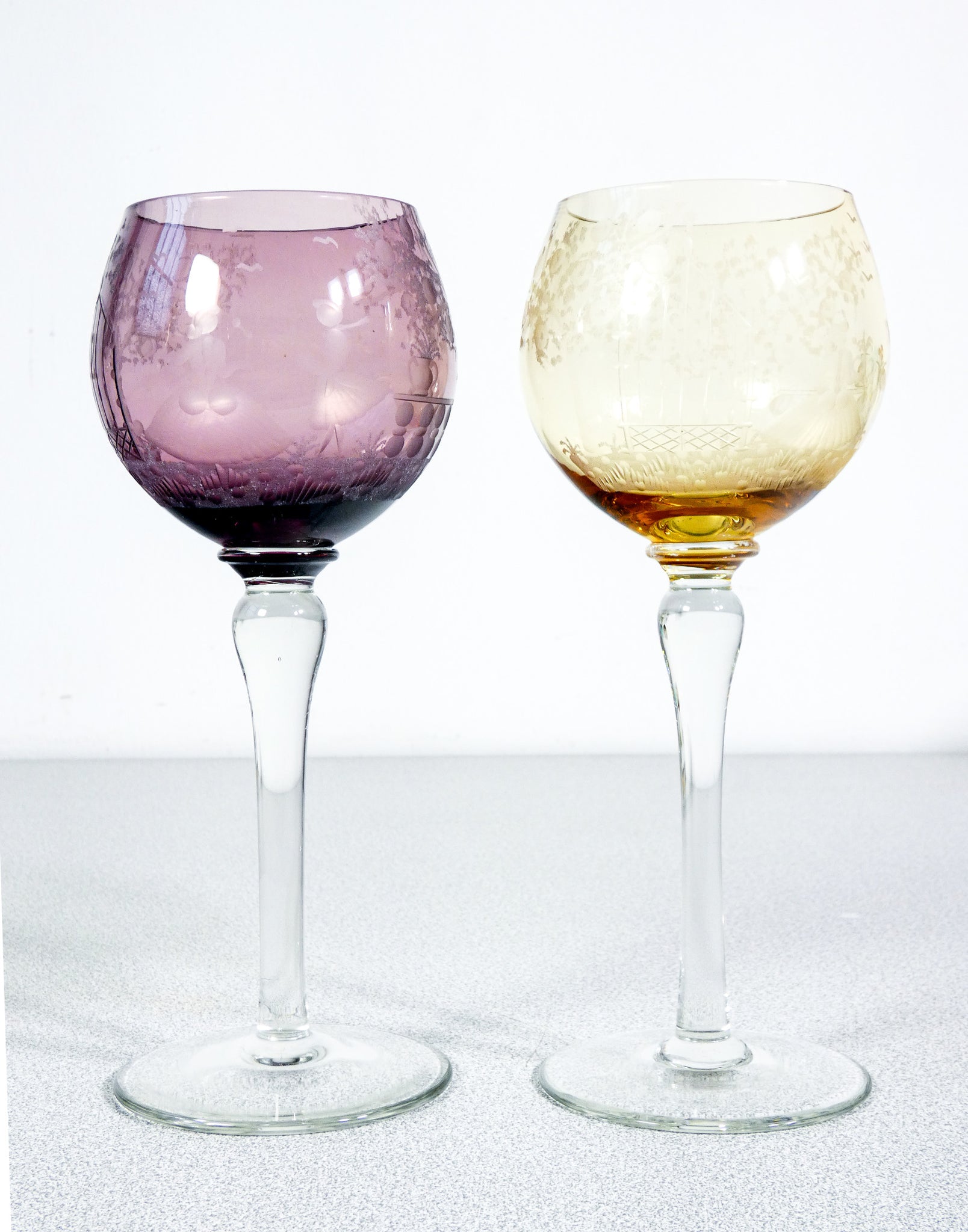 set 6 calici cristallo policromo molato colorato bohemia bicchieri crystal