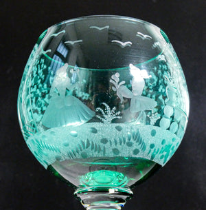 set 6 calici cristallo policromo molato colorato bohemia bicchieri crystal