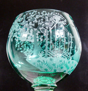 set 6 calici cristallo policromo molato colorato bohemia bicchieri crystal