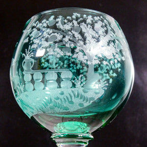 set 6 calici cristallo policromo molato colorato bohemia bicchieri crystal