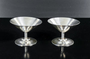 set 6 coppe bicchieri wmf metallo placcato argento 1950s dessert gelato