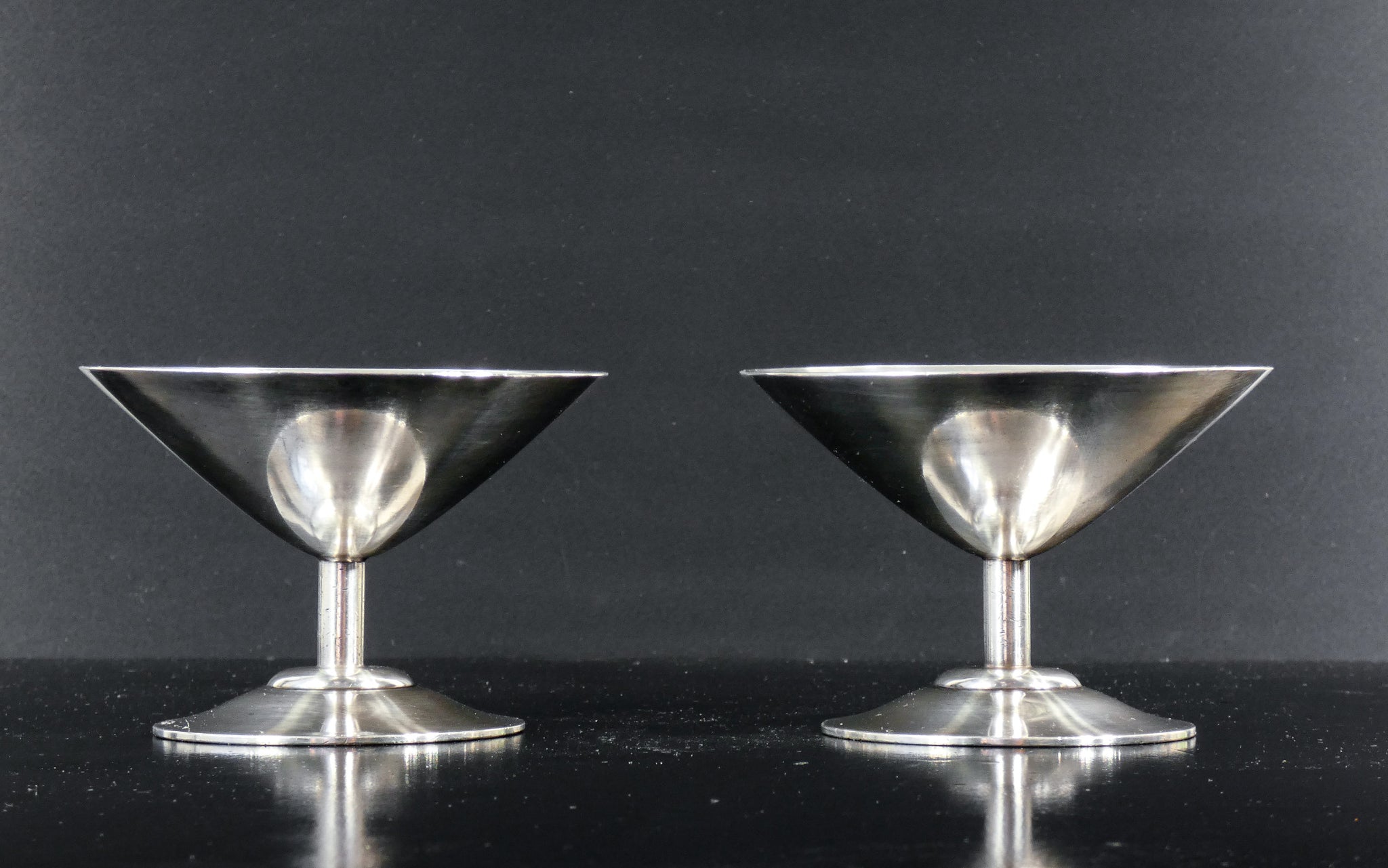 set 6 coppe bicchieri wmf metallo placcato argento 1950s dessert gelato