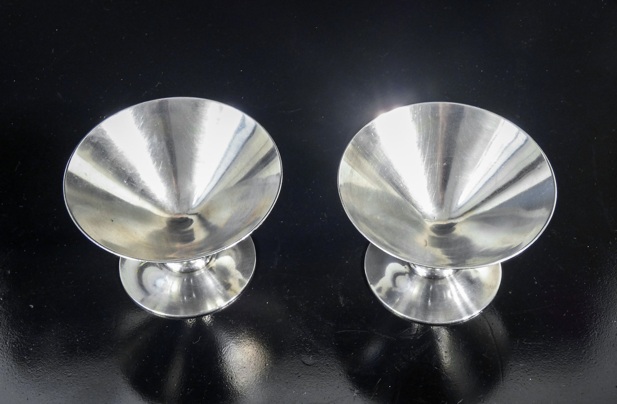 set 6 coppe bicchieri wmf metallo placcato argento 1950s dessert gelato