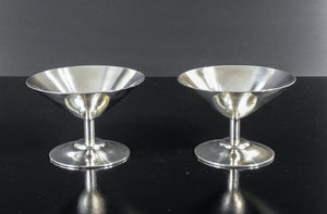 set 6 coppe bicchieri wmf metallo placcato argento 1950s dessert gelato