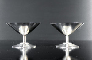 set 6 coppe bicchieri wmf metallo placcato argento 1950s dessert gelato