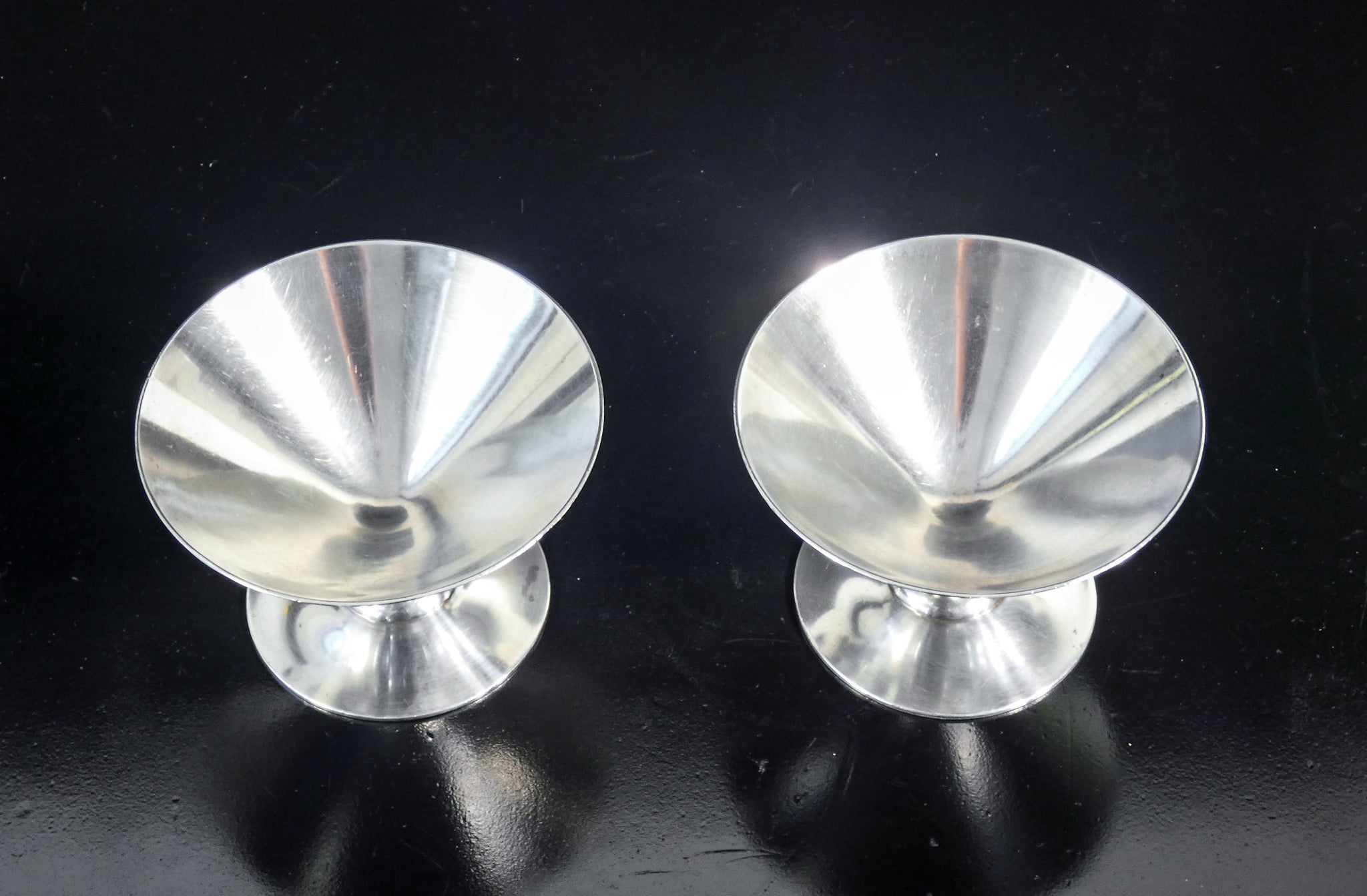 set 6 coppe bicchieri wmf metallo placcato argento 1950s dessert gelato