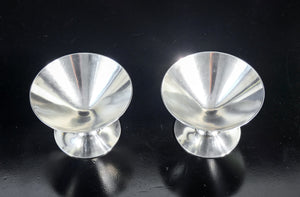 set 6 coppe bicchieri wmf metallo placcato argento 1950s dessert gelato