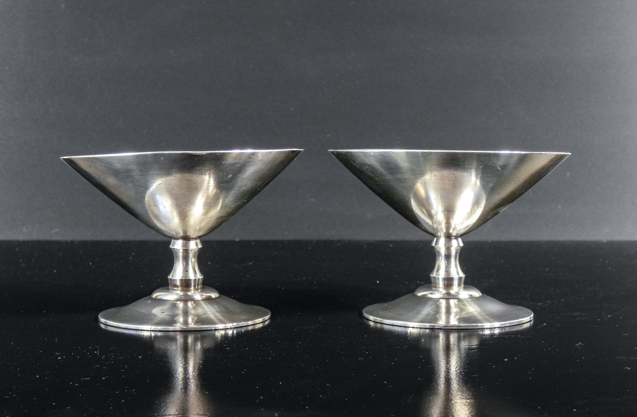 set 6 coppe bicchieri wmf metallo placcato argento 1950s dessert gelato