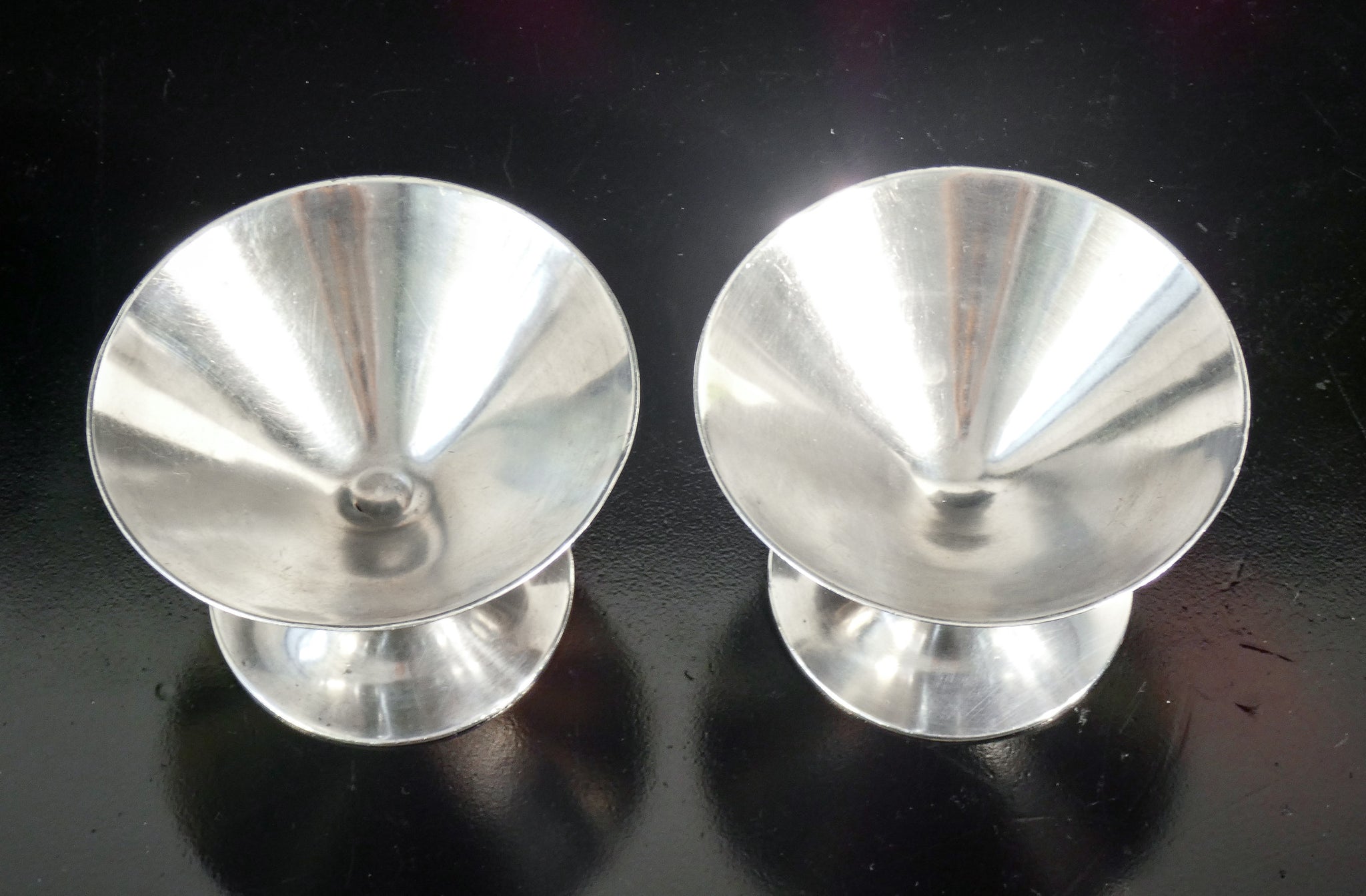 set 6 coppe bicchieri wmf metallo placcato argento 1950s dessert gelato