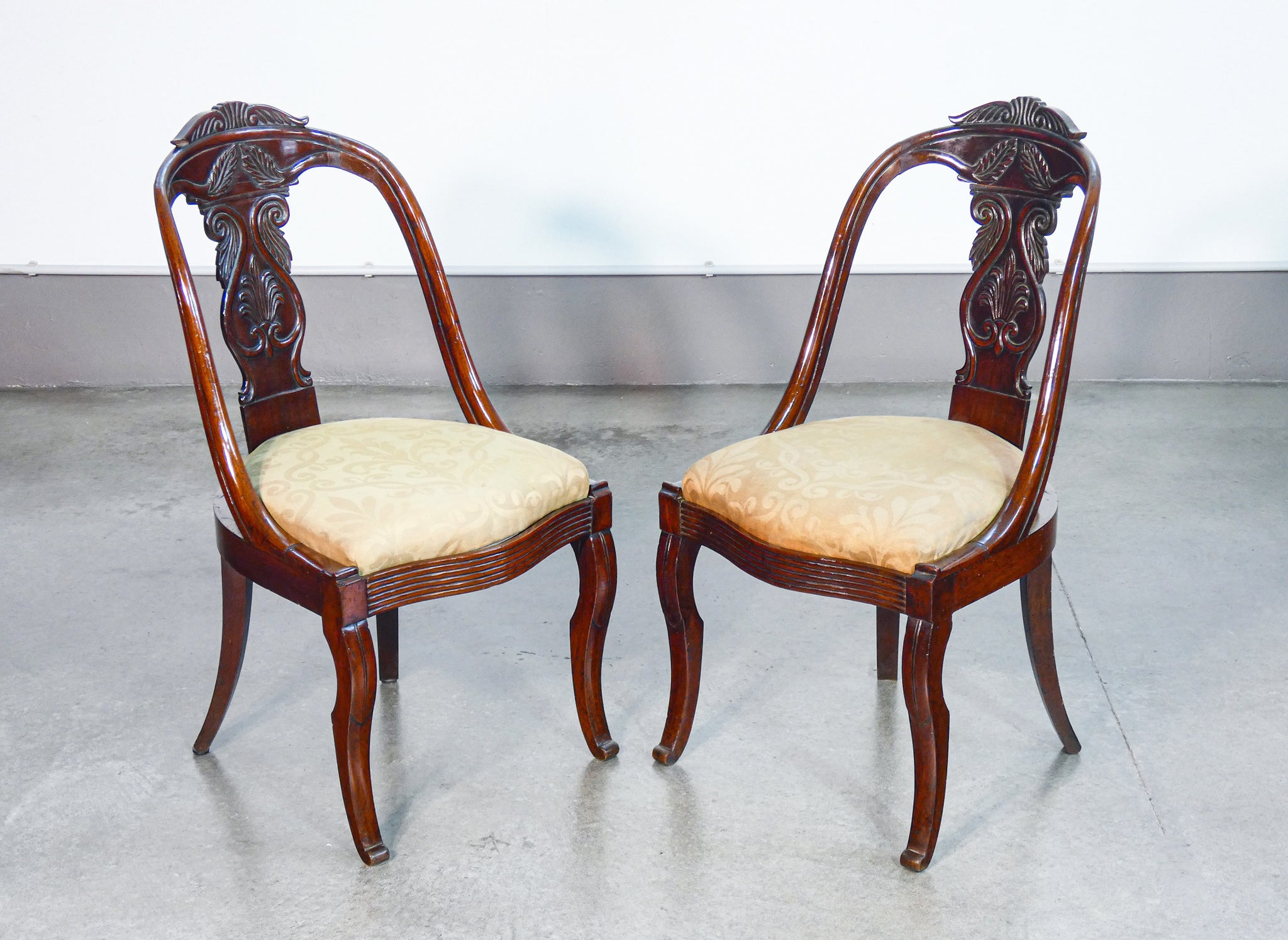 set 6 sedie carlo x legno noce imbottite epoca 1800 sala da pranzo antico