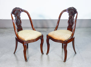 set 6 sedie carlo x legno noce imbottite epoca 1800 sala da pranzo antico