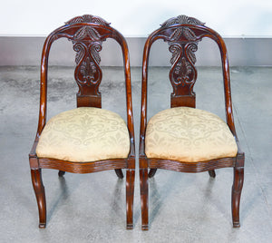set 6 sedie carlo x legno noce imbottite epoca 1800 sala da pranzo antico