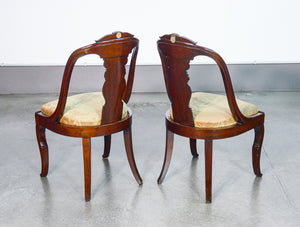 set 6 sedie carlo x legno noce imbottite epoca 1800 sala da pranzo antico