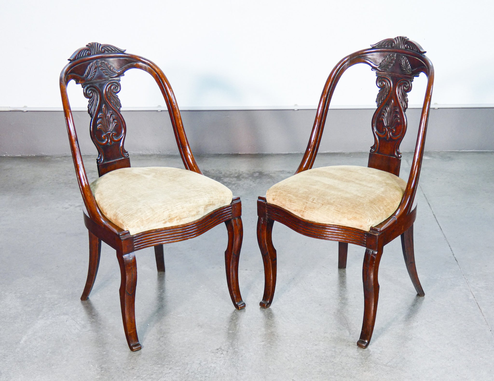 set 6 sedie carlo x legno noce imbottite epoca 1800 sala da pranzo antico
