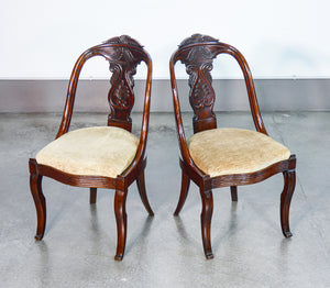 set 6 sedie carlo x legno noce imbottite epoca 1800 sala da pranzo antico
