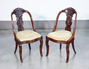 set 6 sedie carlo x legno noce imbottite epoca 1800 sala da pranzo antico