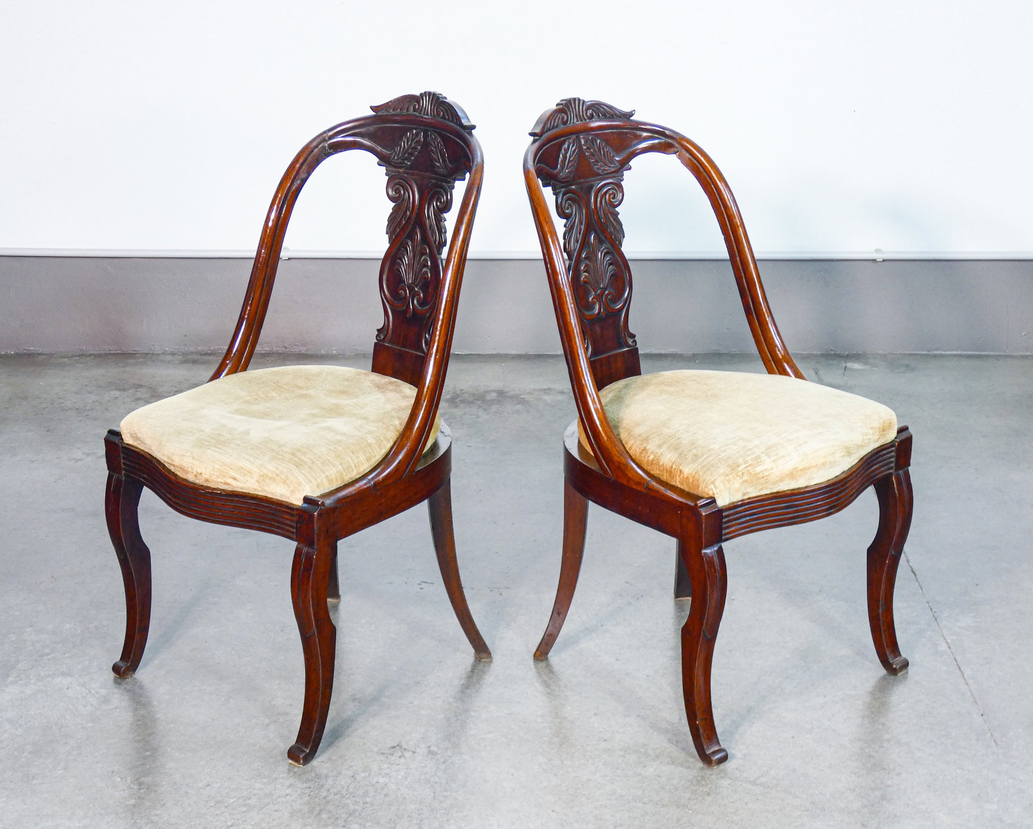set 6 sedie carlo x legno noce imbottite epoca 1800 sala da pranzo antico