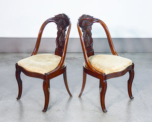 set 6 sedie carlo x legno noce imbottite epoca 1800 sala da pranzo antico