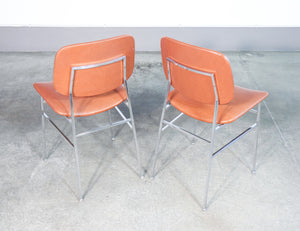 set 6 sedie design italia vintage 1960s metallo cromato rivestimento skai