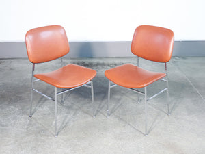set 6 sedie design italia vintage 1960s metallo cromato rivestimento skai