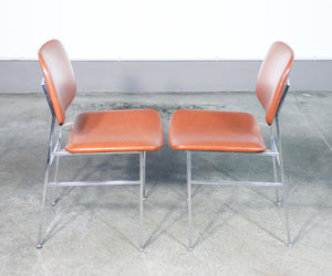 set 6 sedie design italia vintage 1960s metallo cromato rivestimento skai