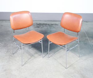 set 6 sedie design italia vintage 1960s metallo cromato rivestimento skai