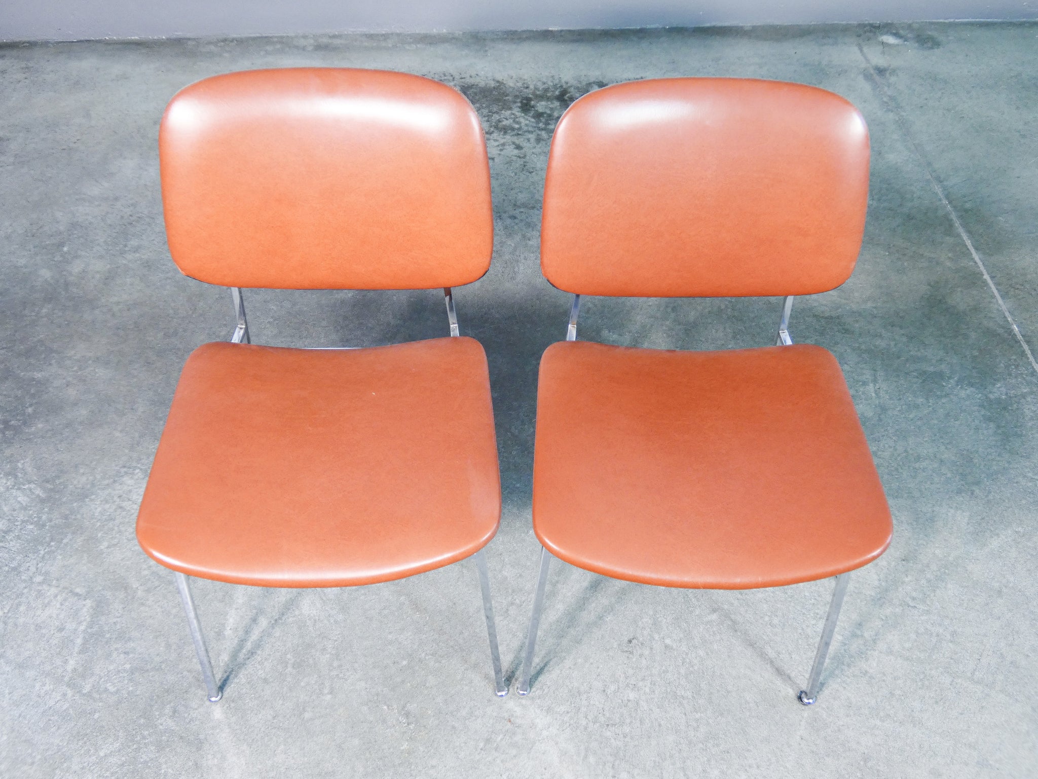 set 6 sedie design italia vintage 1960s metallo cromato rivestimento skai