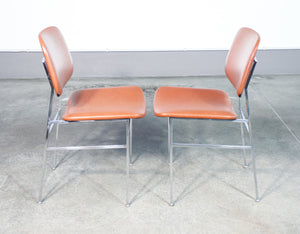 set 6 sedie design italia vintage 1960s metallo cromato rivestimento skai