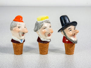set 6 tappo versatore porcellana wagner apel figurine sculture bottiglia