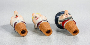 set 6 tappo versatore porcellana wagner apel figurine sculture bottiglia