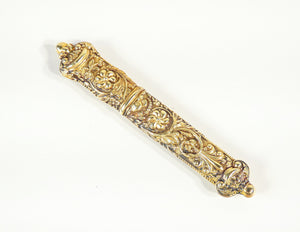 set cucito argento vermeil custodia legno intarsiato epoca 1800 sarto antico