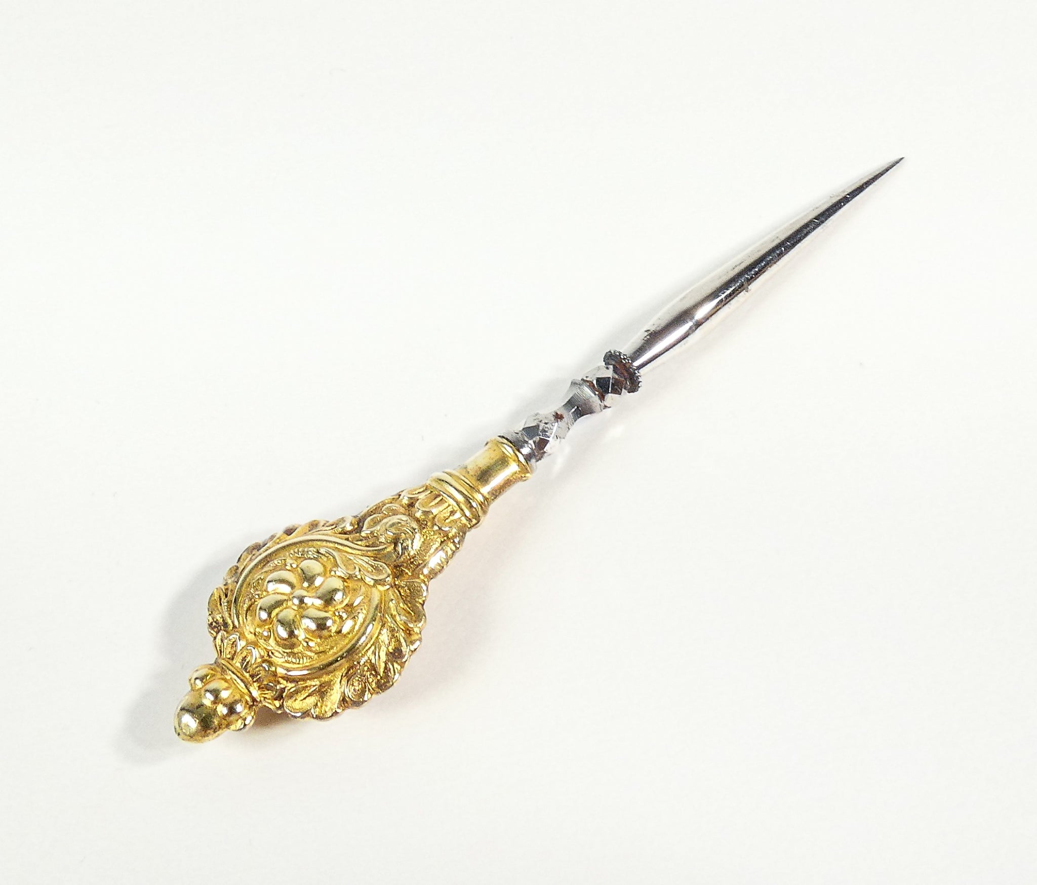 set cucito argento vermeil custodia legno intarsiato epoca 1800 sarto antico