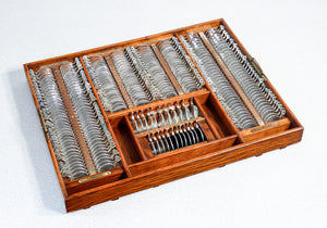 set lenti di prova oftalmiche cassettiera occhiali borrione optometria antico