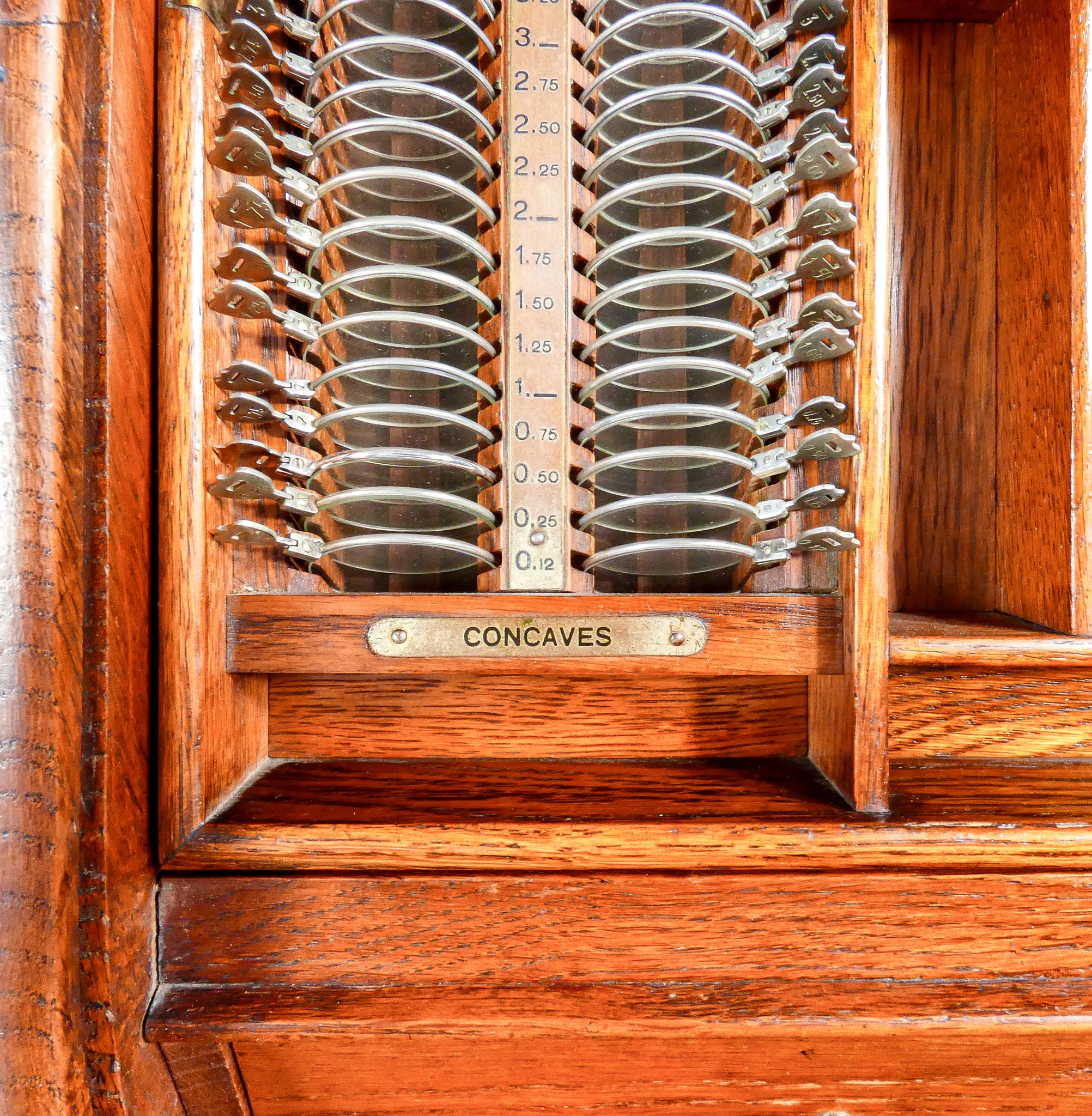 set lenti di prova oftalmiche cassettiera occhiali borrione optometria antico