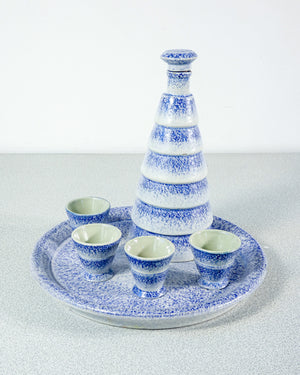 set liquore design ivos pacetti per spica ceramica albisola bottiglia vassoio