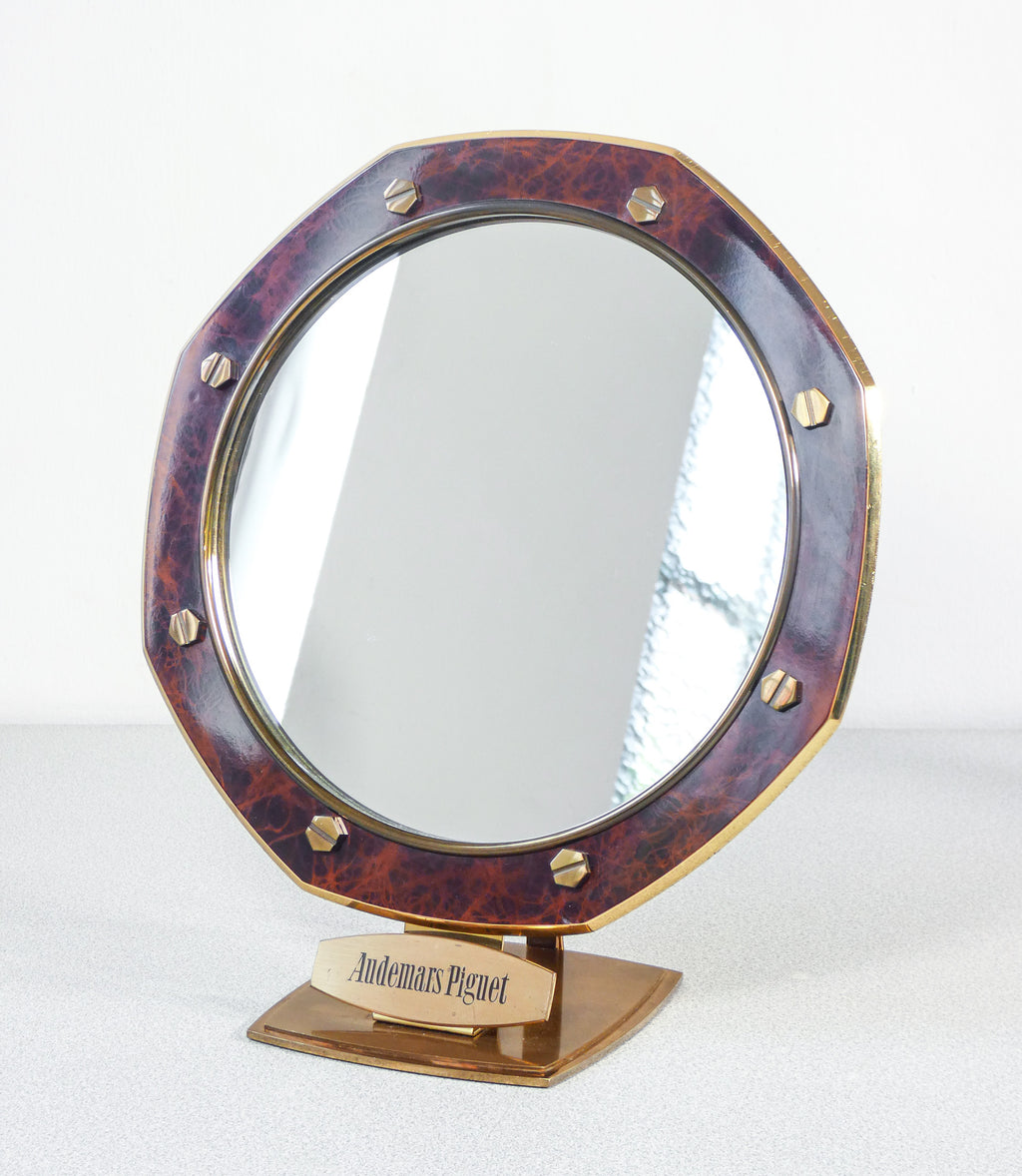 specchio audemars piguet da tavolo banco radica ottone pubblicitario mirror