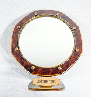 specchio audemars piguet da tavolo banco radica ottone pubblicitario mirror