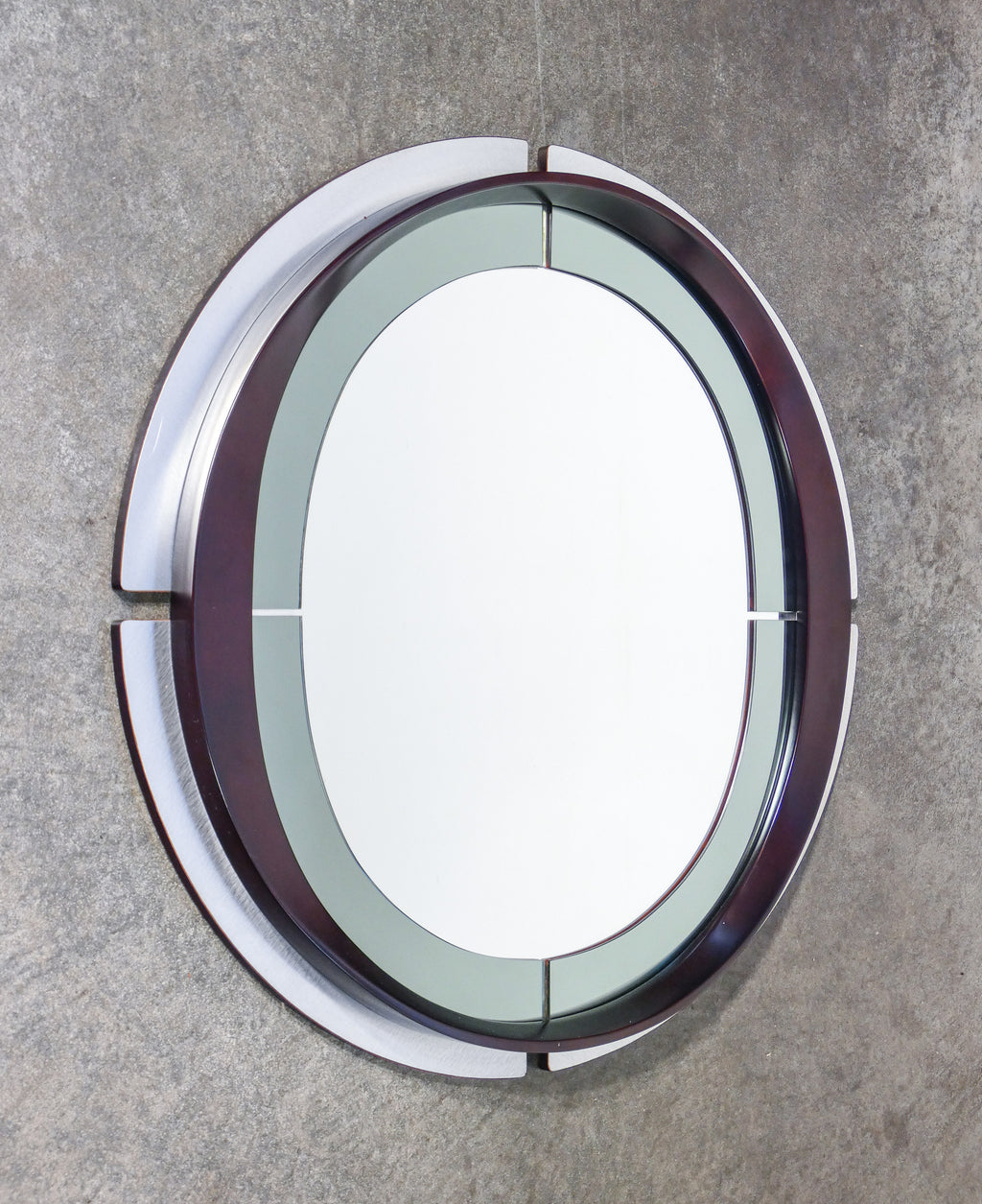 specchio parete design italia epoca 1970 tondo vintage wall mirror