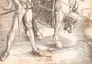 stampa dama a cavallo lanzichenecco firmata albrecht durer incisione bulino