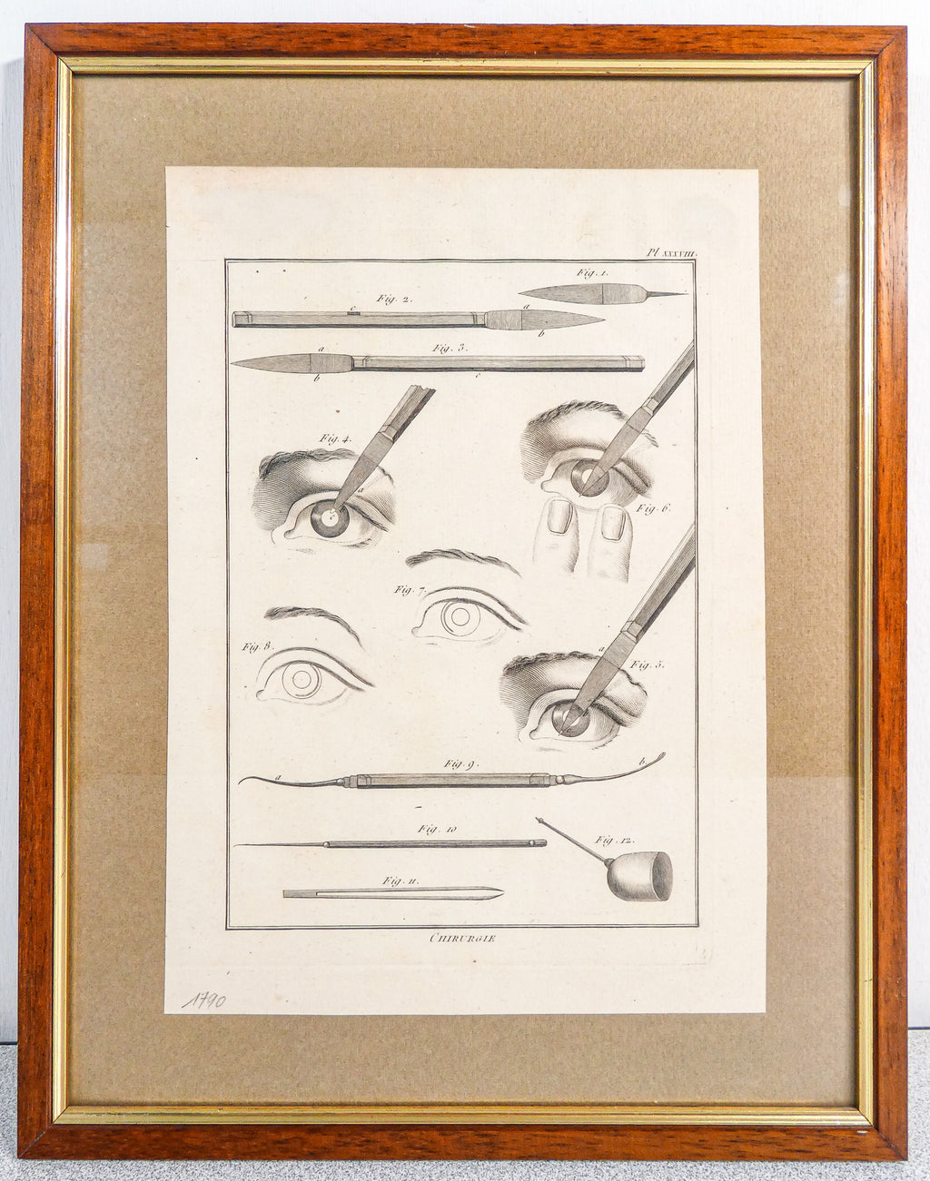 stampa grafica 1790 incisione medicina chirurgia oculistica oftalmica ottica 2