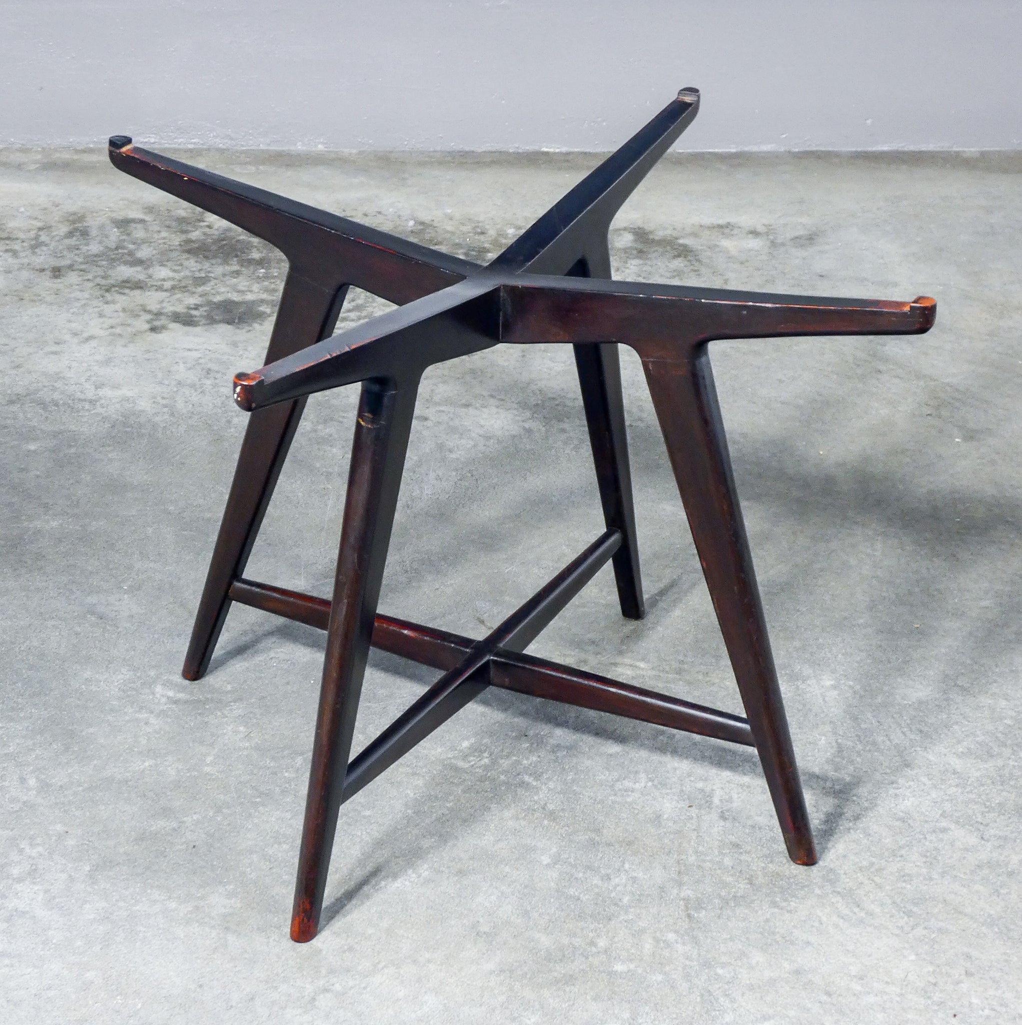 tavolino basso caffe design attr paolo buffa tondo legno vintage mid century