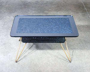tavolino basso caffe design italia vetro specchiato vintage mid century
