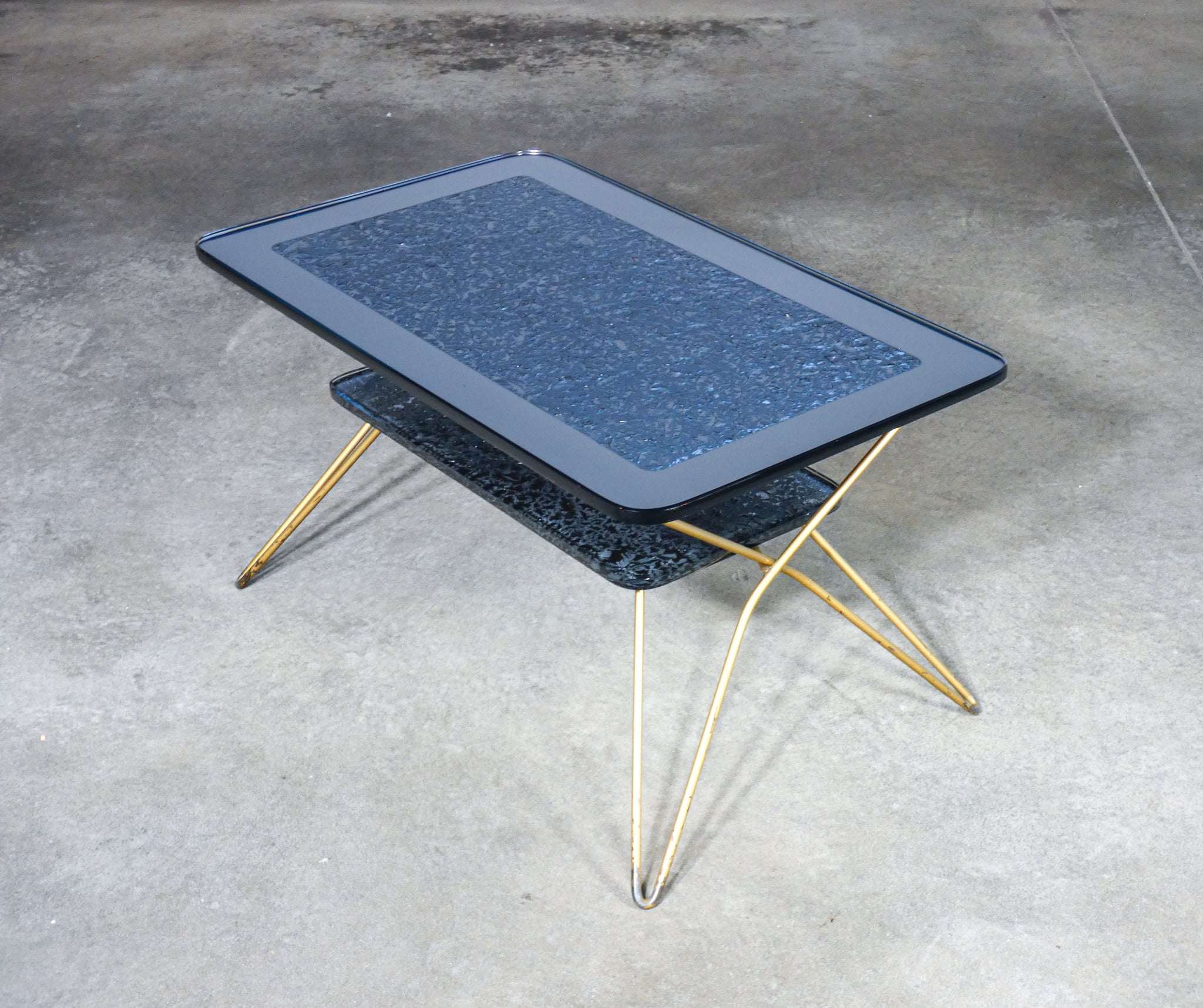 tavolino basso caffe design italia vetro specchiato vintage mid century