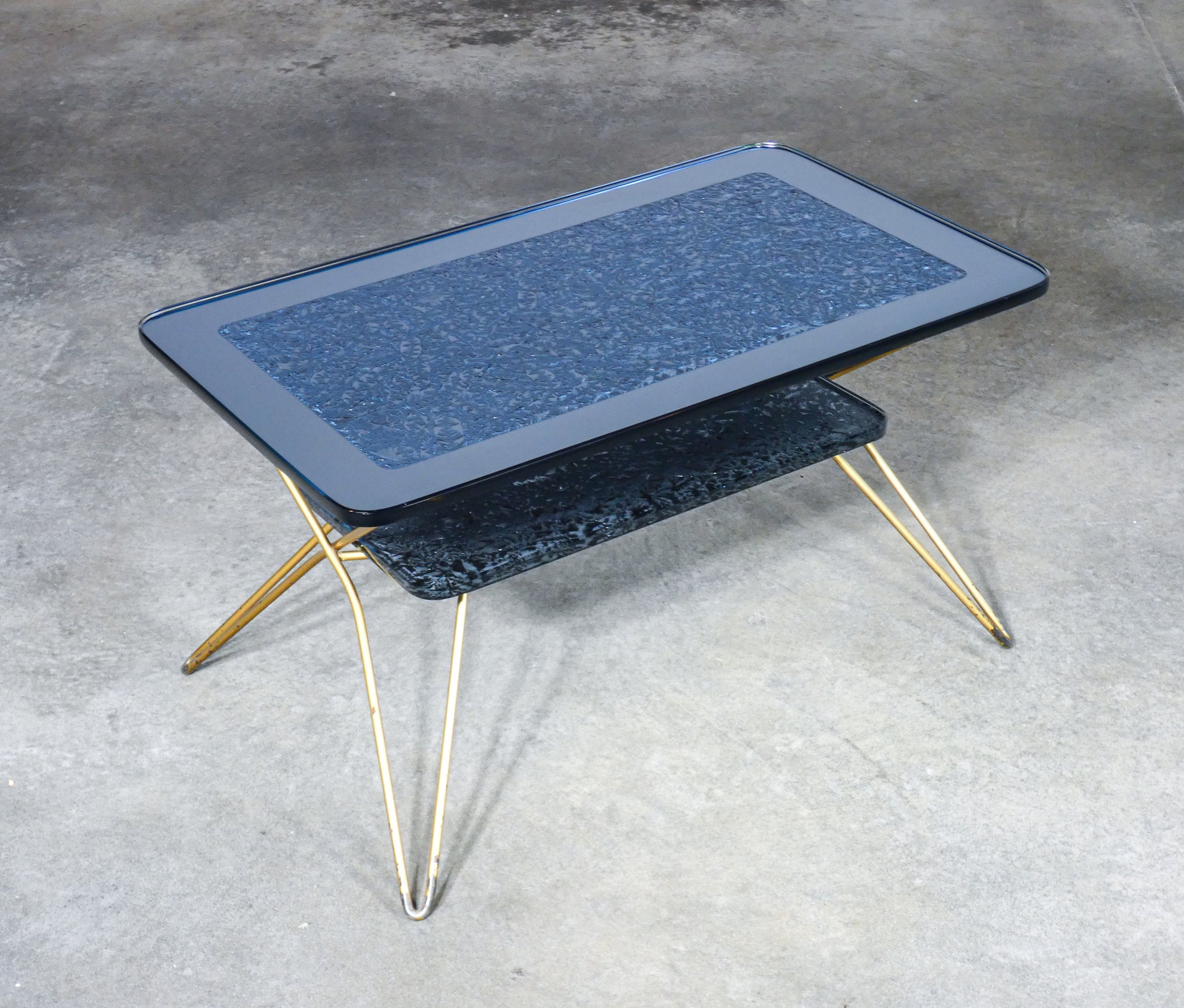 tavolino basso caffe design italia vetro specchiato vintage mid century